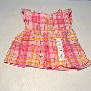 Jumping Beans Pink and Yellow Plaid Kids Blouse